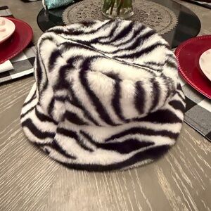 Icing Black and White Faux Fur Hat